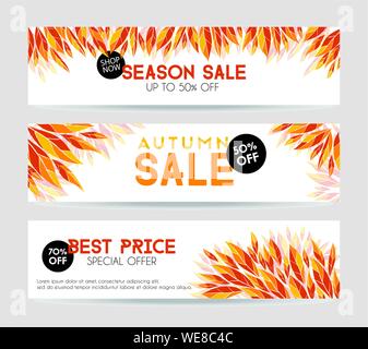 Herbst Sale vektor Banner. Saison Verkauf, Angebot, Rabatt druckbare Vorlage Stock Vektor