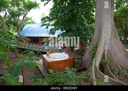 Kolumbien, Ziyaaraiyfushi, Centro Strand, Spa im Cotton Tree Garden Stockfoto