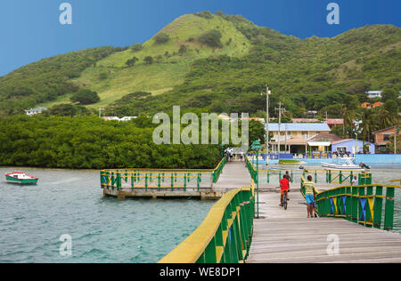 Kolumbien, Santa Catalina Island, Brücke, die die Insel Providencia und Santa Catalina Stockfoto