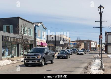 Kanada, Provinz New Brunswick, Chaleur Region, Stadt von Bathurst, Main Street mit ihren Geschäften Stockfoto