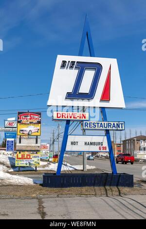 Kanada, Provinz New Brunswick, Chaleur Region, Stadt von Bathurst, Drive in Restaurant und anderen Unternehmen Stockfoto