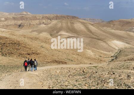 Israel, Judäa und Samaria region, Judäische Wüste, Trekking in Kfar Hanokdim, Bereich von Masada National Park et Ein Gedi Naturreservat Stockfoto