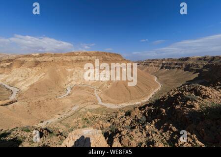 Israel, Judäa und Samaria region, Judäische Wüste, Kfar Hanokdim, Bereich von Massada Nationalpark in Ein Gedi Naturreservat Stockfoto