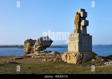 Frankreich, Finistere, Iroise, Iles du Ponant, Parc Naturel Regional d'Armorique (Armorica Regionaler Naturpark), Ile de Sein, mit der Bezeichnung Les Plus Beaux de France (die schönste Dorf in Frankreich), Denkmäler für den freien Senans Stockfoto