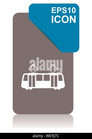 Straßenbahn schwarz und Blau vector Zeiger Symbol auf weißem Hintergrund in der Eps 10. Stock Vektor