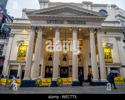 Londons Lyceum Theatre am 2. August 2017 in London, England. Das Lyceum Theatre ist eine Londoner Institution und spielt der König der Löwen. Stockfoto