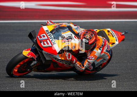 Misano Adriatico, Italien, 30 Aug 2019, 93 MARC MáRQUEZ Repsol Honda Team während der offiziellen MotoGP-Test in Misano Adriatico (RN) 2019 - MotoGP - Kreditkarten: LPS/Alessio Marini/Alamy leben Nachrichten Stockfoto