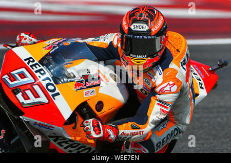 Misano Adriatico, Italien, 30 Aug 2019, 93 MARC MáRQUEZ Repsol Honda Team während der offiziellen MotoGP-Test in Misano Adriatico (RN) 2019 - MotoGP - Kreditkarten: LPS/Alessio Marini/Alamy leben Nachrichten Stockfoto