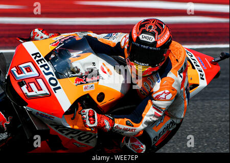 Misano Adriatico, Italien, 30 Aug 2019, 93 MARC MáRQUEZ Repsol Honda Team während der offiziellen MotoGP-Test in Misano Adriatico (RN) 2019 - MotoGP - Kreditkarten: LPS/Alessio Marini/Alamy leben Nachrichten Stockfoto