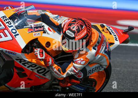 Misano Adriatico, Italien, 30 Aug 2019, 93 MARC MáRQUEZ Repsol Honda Team während der offiziellen MotoGP-Test in Misano Adriatico (RN) 2019 - MotoGP - Kreditkarten: LPS/Alessio Marini/Alamy leben Nachrichten Stockfoto