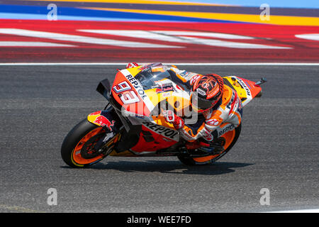 Misano Adriatico, Italien, 30 Aug 2019, 93 MARC MáRQUEZ Repsol Honda Team während der offiziellen MotoGP-Test in Misano Adriatico (RN) 2019 - MotoGP - Kreditkarten: LPS/Alessio Marini/Alamy leben Nachrichten Stockfoto