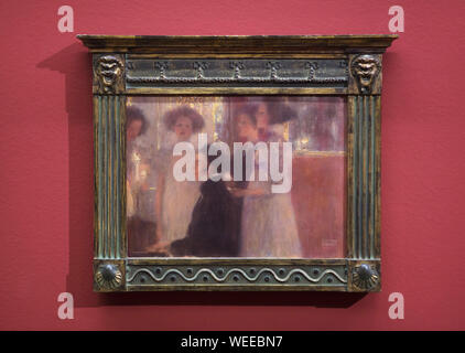 Studie für das Gemälde zampa am Klavier" von österreichischen symbolistische Maler Gustav Klimt (1896) Auf der Anzeige im Leopold Museum in Wien, Österreich. Der ursprüngliche Anstrich wurde bei einem Brand im Schloss Immendorf 1945 zerstört und nur diese Studie erhalten bleibt. Stockfoto