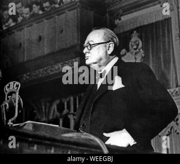 Winston Churchill spricht vor kanadischen Parlamentariern in Ottawa 30. Dezember 1941 Stockfoto