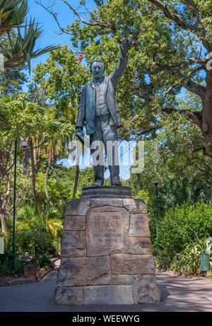 Statue von Cecil Rhodes im Garten der Firma, Cape Town, Western Cape, Südafrika Stockfoto