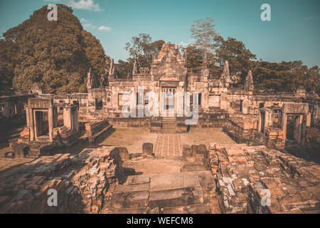 Phanom Rung Historical Park Luftaufnahme in Buriram, Thailand Stockfoto