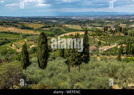 Landschaft des Val d'Elsa, Toskana Stockfoto