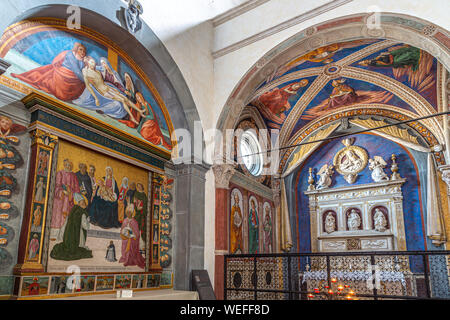 Sant'Agostino Kirche, f San Gimignano Stockfoto