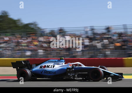 Spa Francorchamps, Belgien. 30 Aug, 2019. Williams Fahrer ROBERT KUBICA (POL), die in Aktion im zweiten Freien Training der Formel 1 Grand Prix von Belgien in Spa-Francorchamps - Belgien Quelle: Pierre Stevenin/ZUMA Draht/Alamy leben Nachrichten Stockfoto