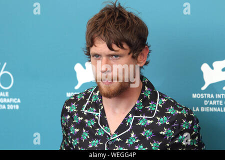 Italien, Lido di Venezia, 30. August 2019: Fotoshooting der Film eberg', Regisseur Benedict Andrews. Im Bild Jack O'Connell. 76Th Venedig Film Stockfoto