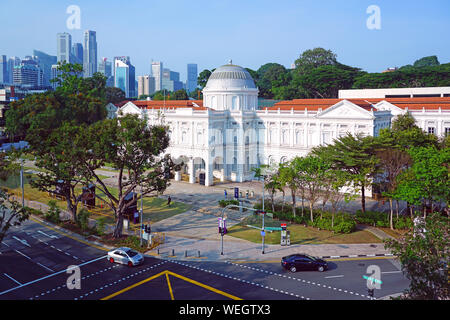 Singapur-23 Aug 2019 - Blick auf das Nationalmuseum von Singapur, eine Sehenswürdigkeit Museum präsentiert Ausstellungen, die die Geschichte von Singapur. Stockfoto