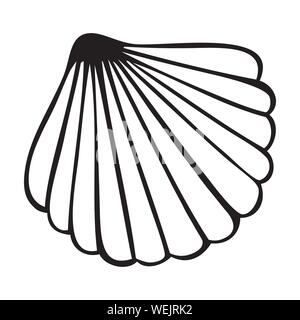 Isolierte sea shell Vektor Symbol auf weißem Hintergrund Stock Vektor