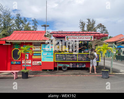 Aloha Juice Bar am 4. März 2017 auf Kauai, Hawaii. Hanalei ist einer der beliebtesten Ferienorte auf der Insel Kauai und befindet sich an der North Shore. Stockfoto