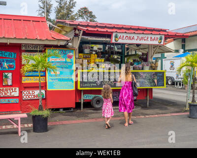 Aloha Juice Bar am 4. März 2017 auf Kauai, Hawaii. Hanalei ist einer der beliebtesten Ferienorte auf der Insel Kauai und befindet sich an der North Shore. Stockfoto