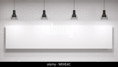 Poster und Lampen über die Mauer Stockfoto