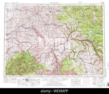 USGS Topo Karte Staat Washington WA Pullman 243316 1955 250000 Restaurierung Stockfoto