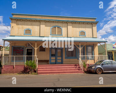 Geschäft in Waimea Town am 7. März in Kauai, Hawaii 2017. Dieses historische Hafenstadt finden Sie in der Nähe, in dem Britischen Entdecker James Cook Tanne. Stockfoto