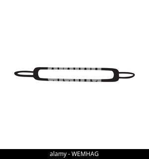 Schwarz und Weiß isoliert Rolling Pin Symbol Stock Vektor