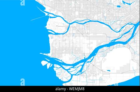 Reich detaillierte Vektor Lageplan von Richmond, British Columbia, Kanada. Karte Vorlage für Wohnkultur. Stock Vektor