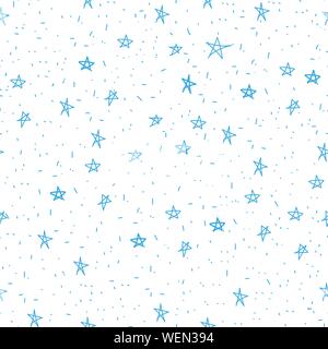 Nahtlose Muster mit Sternen. Hand Vector Illustration gezeichnet. Stock Vektor