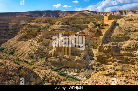 Der Heilige Lavra des Heiligen Sabbas in der Judäischen Wüste, Israel Stockfoto