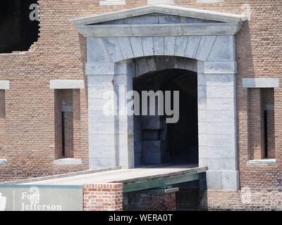 Extreme Nahaufnahme der Eingang zum Fort Jefferson, Dry Tortugas National Park. Stockfoto