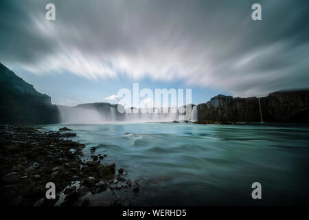 Godafoss Wasserfall, Skjalfandafljot Fluss, Island Stockfoto