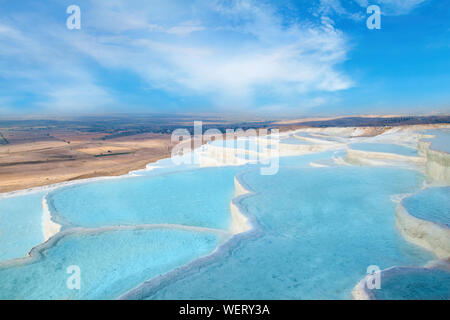 Die bezaubernden Pools von Pamukkale in der Türkei. Stockfoto