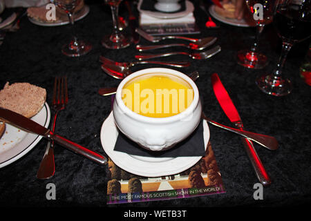 Traditionelle schottische Suppe in Edinburgh Stockfoto