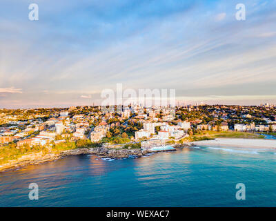 Bondi Luftaufnahme bei Sonnenaufgang Stockfoto