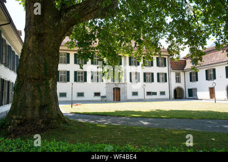 Schlosskirche Interlake, Interlaken, Jungfrau Region, Berner Oberland, Schweizer Alpen, Schweiz Stockfoto