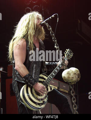 28. Juli: Zakk Wylde von Black Label Society führt beim Ozzfest 2002 Lakewood Amphitheatre in Atlanta, Georgia am 28. Juli 2002. Quelle: Chris McKay/MediaPunch Stockfoto