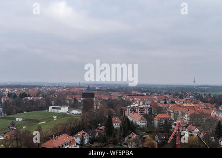 Luftaufnahme der Stadt Leipzig in Deutschland. Stockfoto