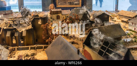 Leipzig, Deutschland - Dezember 2018: Miniatur der Schlacht von Leipzig oder Kampf der Nationen im Völkerschlachtdenkmal, Fou Stockfoto