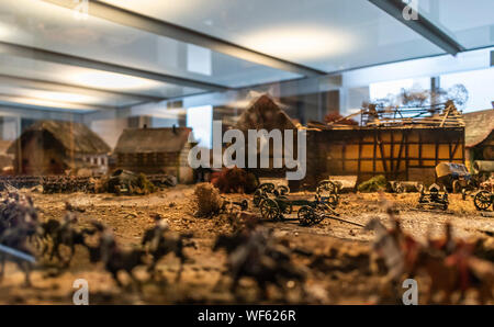 Leipzig, Deutschland - Dezember 2018: Miniatur der Schlacht von Leipzig oder Kampf der Nationen im Völkerschlachtdenkmal, Fou Stockfoto