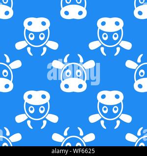 Lustige cartoon Vektor Kuh Gesicht. Lustige Hintergrund für Babys und Kinder Design. Nahtlose Muster. Vector Illustration. Stock Vektor