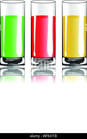 Leere Trinkglas Becher mit Saft. isoliert. Vector Illustration. Stock Vektor