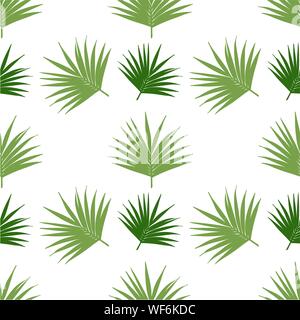 Palm leaf pattern nahtlose Vektor Hintergrund Fliesen, Zweigniederlassung der Kokospalme. Vector Illustration. Stock Vektor