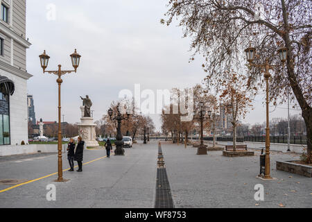 Skopje, Mazedonien - Dezember 2018: Blick von Dimitar Valhov entfernt. Stockfoto