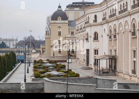 Skopje, Mazedonien - Dezember 2018: Ansicht des Museum der mazedonischen Kampf Stockfoto