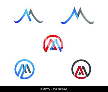 M schreiben Logo Template Vector Illustration Design Stock Vektor